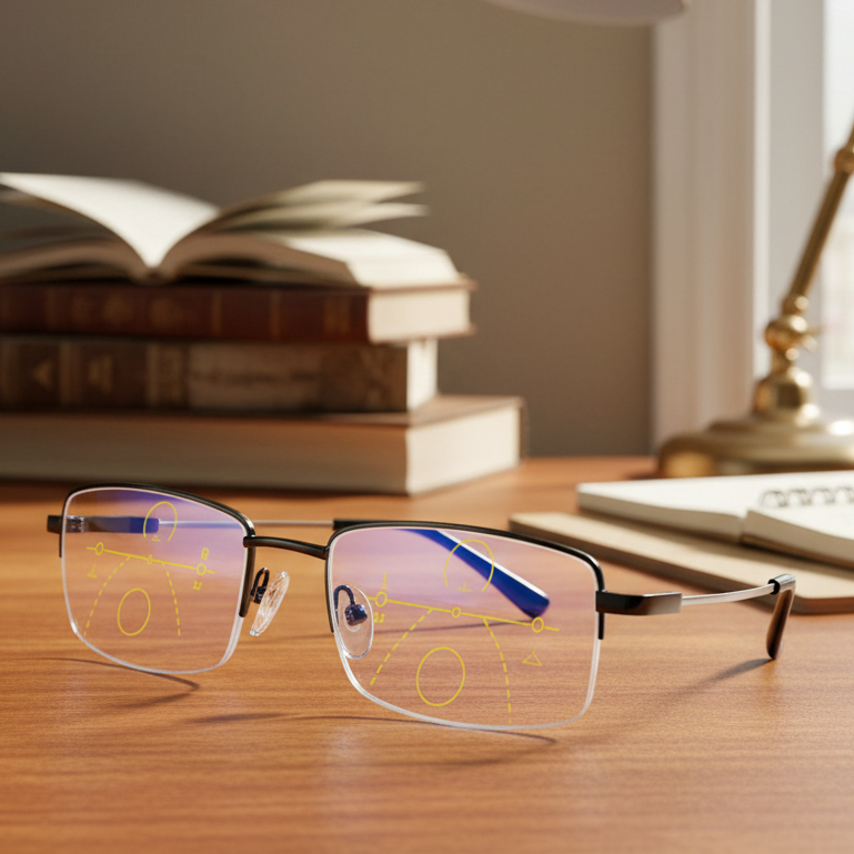 Progressive Reading Glasses with Auto-Adjusting Lenses for Near & Distance Vision | Thomler