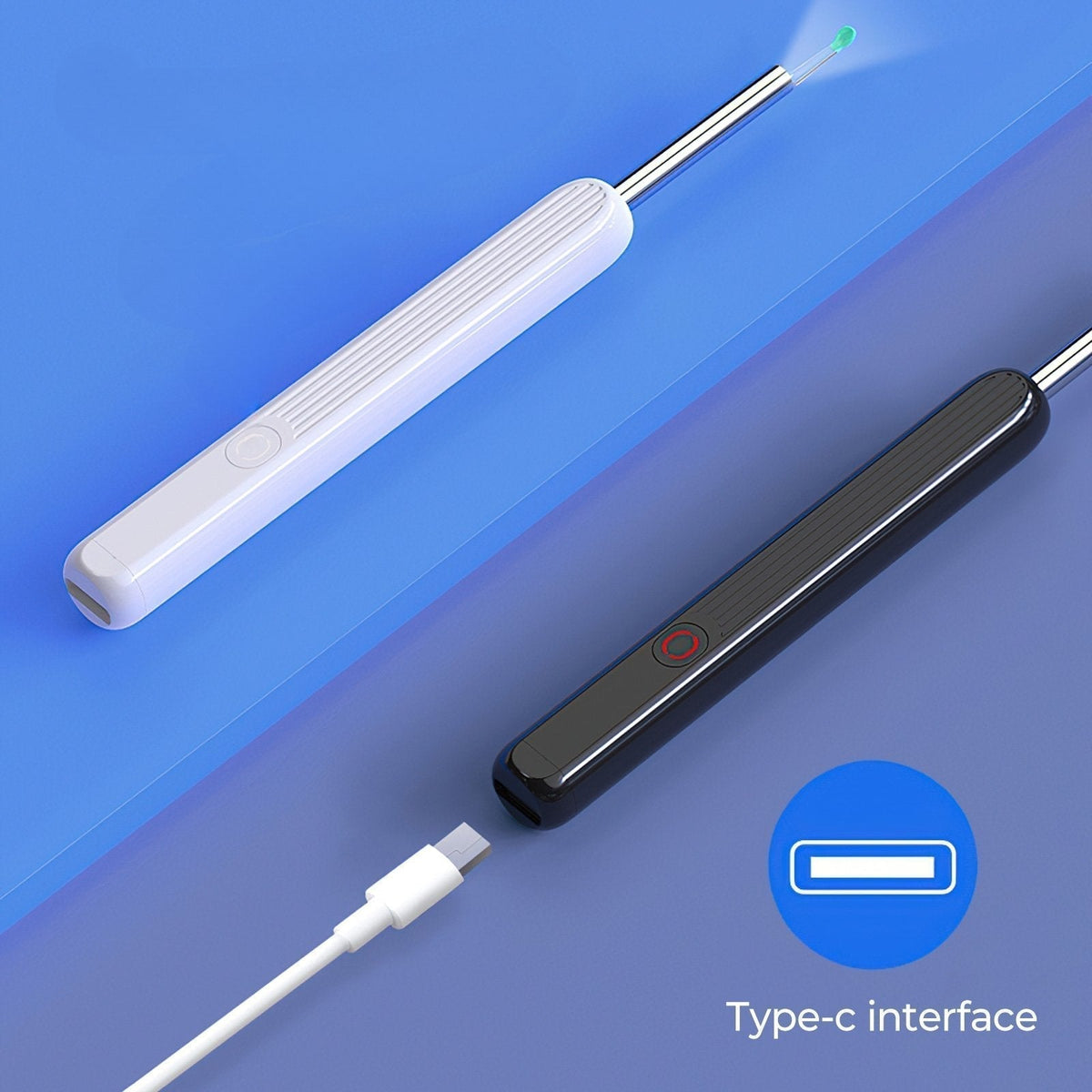 Draadloze oorreinigingscamera met HD-lens en siliconen opzetstuk voor iPhone & Android, veilig hulpmiddel voor het verwijderen van oorsmeer