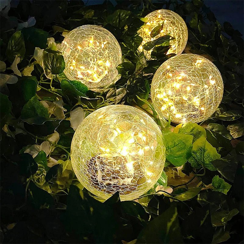 Outdoor Solar Stake Light Decorative Textured Glass Globe Orb Lamp for Garden Patio Pathway Yard Decoration Dusk to Dawn Sensor Weatherproof | Thomler