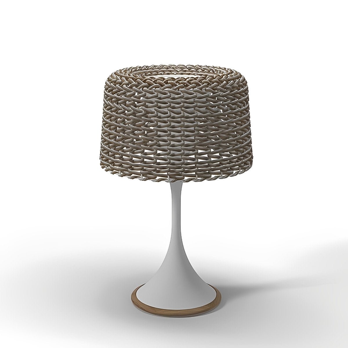 Woven Standing Patio Light 69 in Tall Weatherproof Warm White LED Solar or Plug-in Outdoor Garden Torch for Deck Poolside Terrace | Thomler