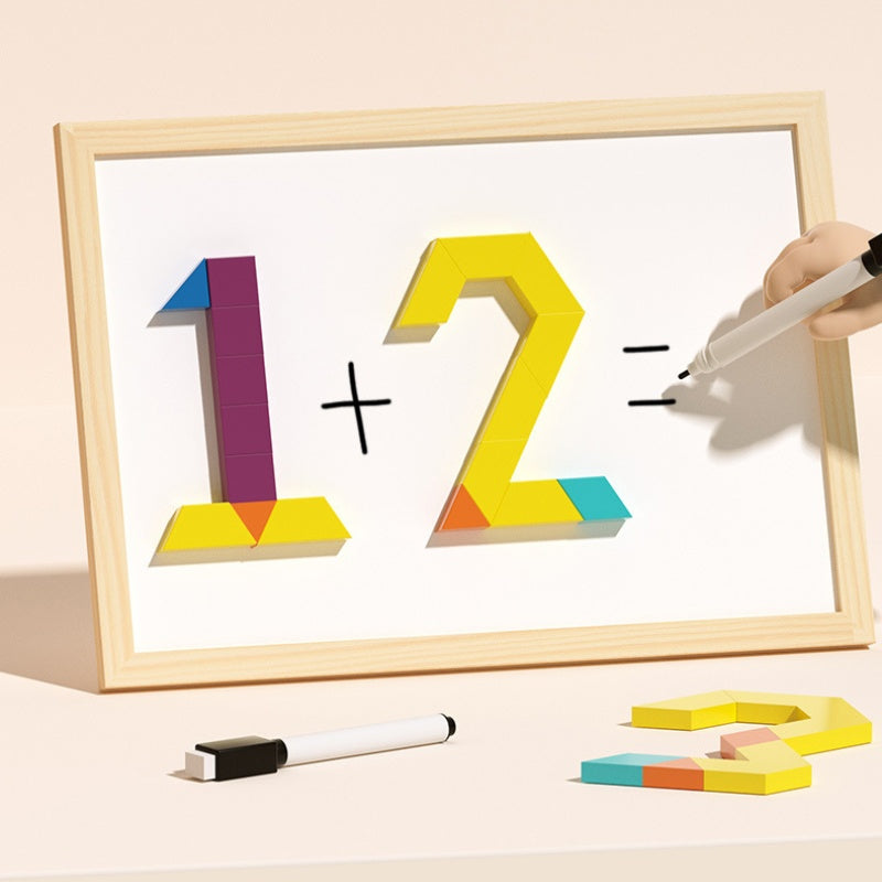 Magnetisches Holz-Puzzle für Kinder – 180 oder 220 bunte Formteile mit Vorlagekarten – MINT-Lernspielzeug für Kreativität & Logik | Thomler