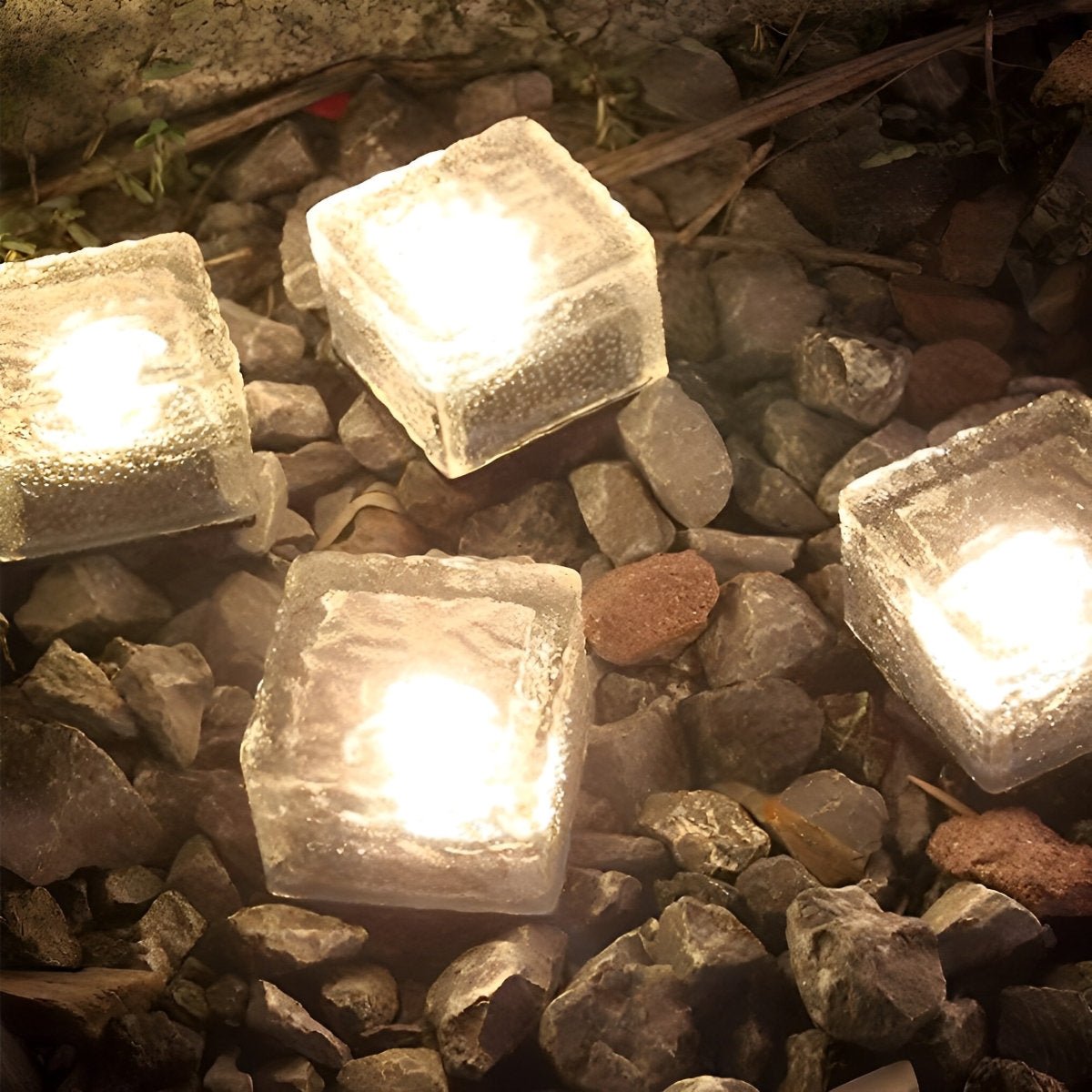 Solar Pathway Lights Crystal Cube Design for Gardens & Walkways Weatherproof Color-Changing LED Yard Illumination
