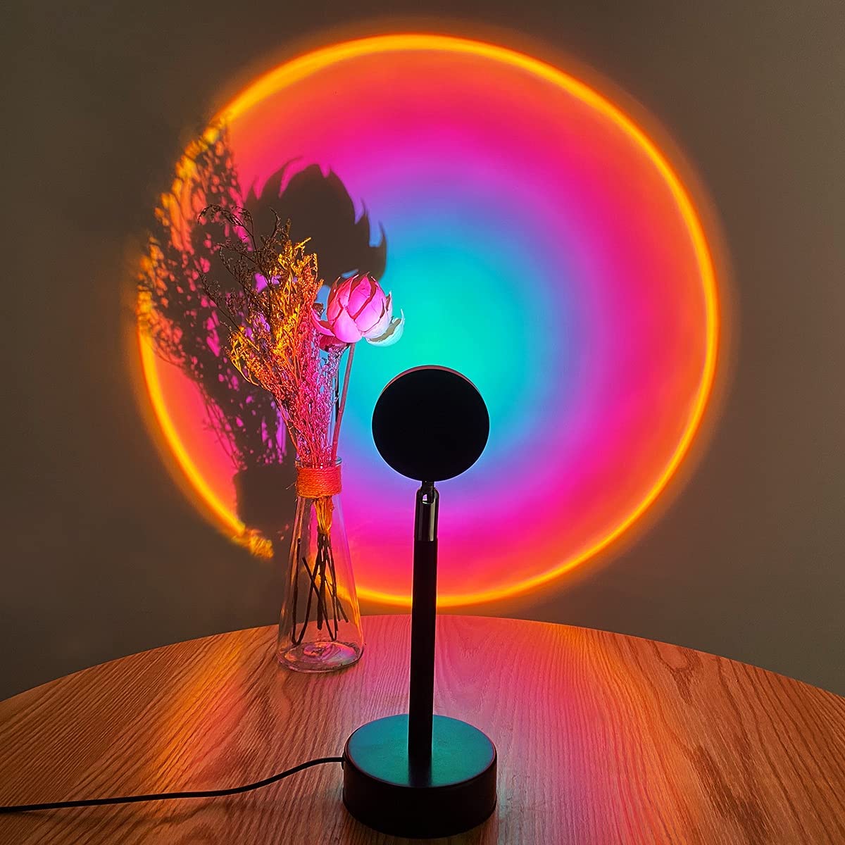 Projection Atmosphere Lamp with 16 Color Modes and Remote Control for Home Bedroom Living Room Decor | Adjustable Angle USB-Powered Ambient | Thomler