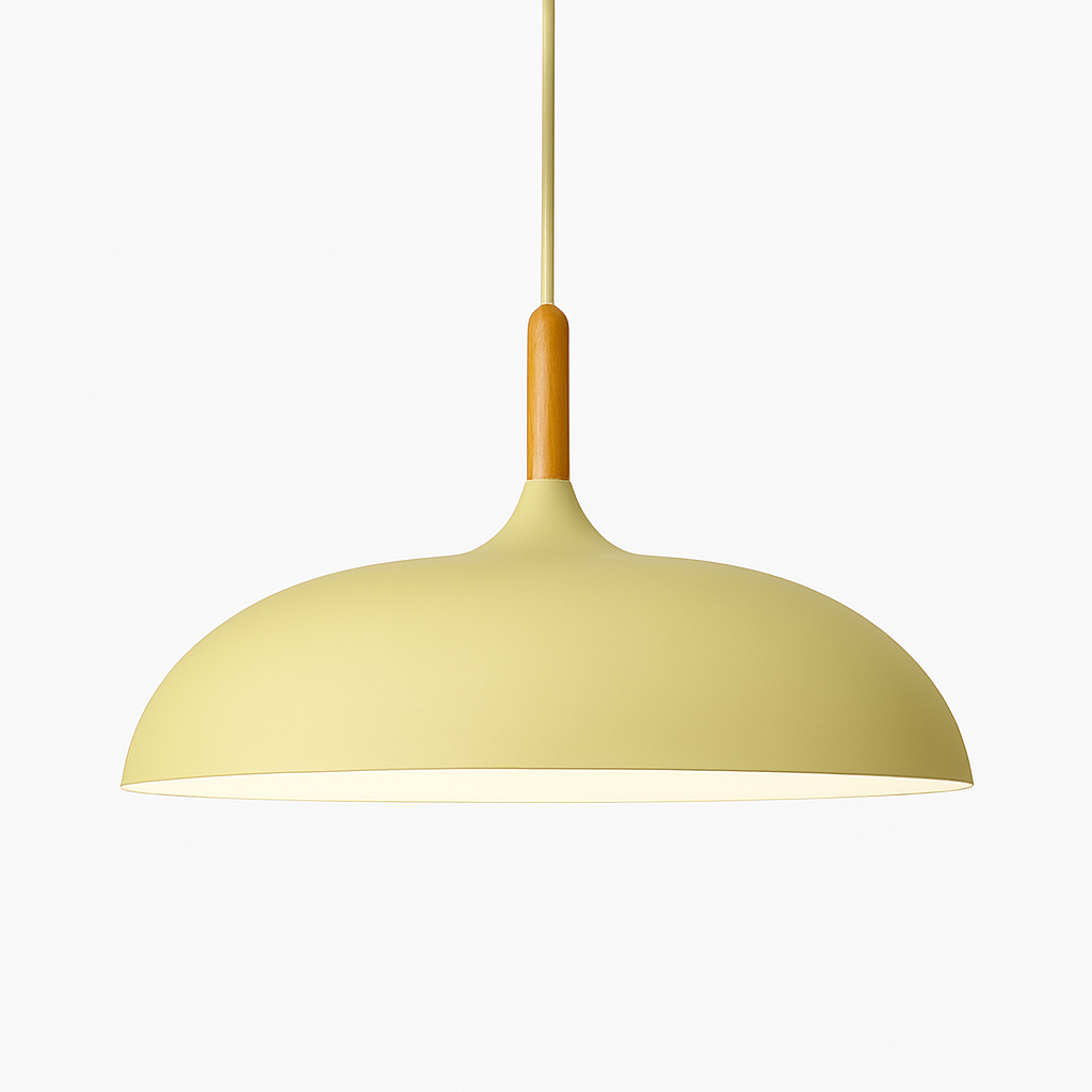Aluminum & Wood Hanging Fixture E27 Socket for Kitchen Island Dining Room Ceiling Light Adjustable Drop Scandinavian Style Modern Minimalist