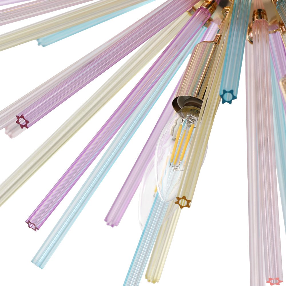 22-Inch Multi-Color Sputnik Ceiling Light with Adjustable 79-Inch Cord Dimmable Brass Fixture for Dining Room Living Room Entryway Modern St | Thomler
