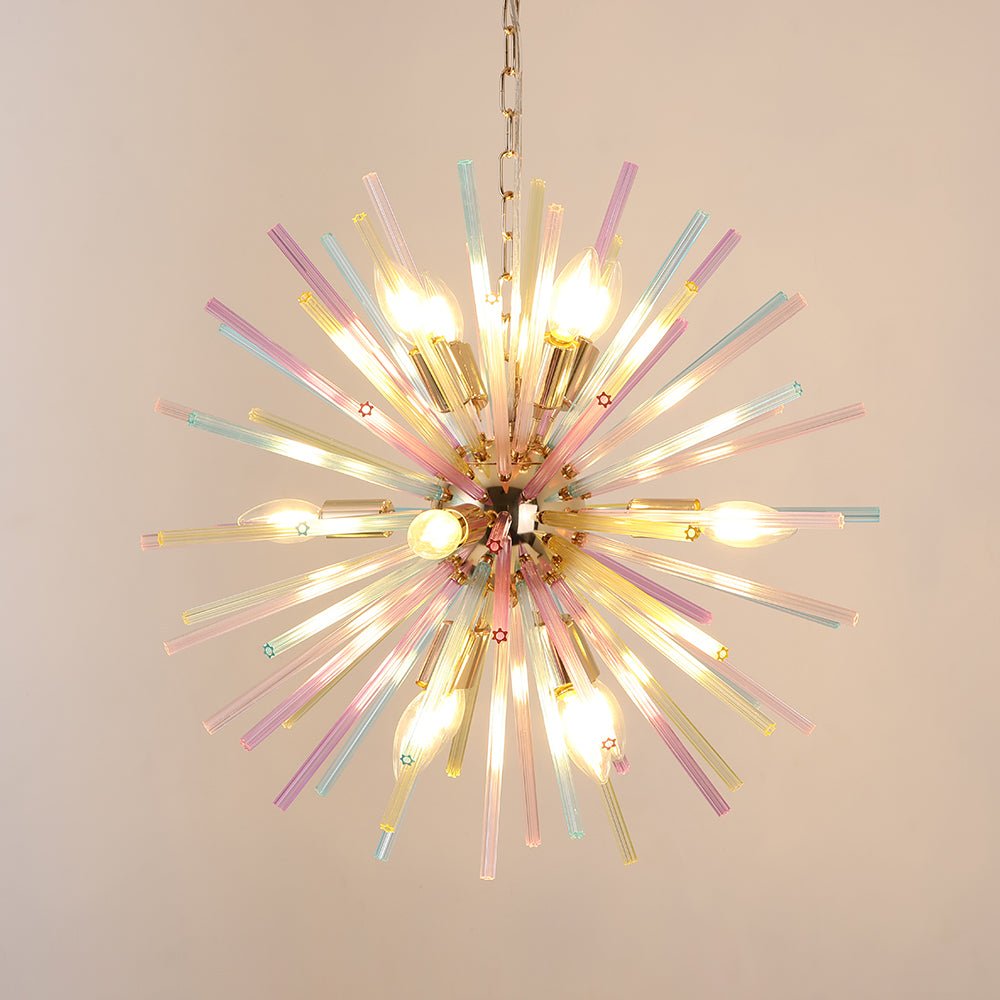 22-Inch Multi-Color Sputnik Ceiling Light with Adjustable 79-Inch Cord Dimmable Brass Fixture for Dining Room Living Room Entryway Modern St | Thomler