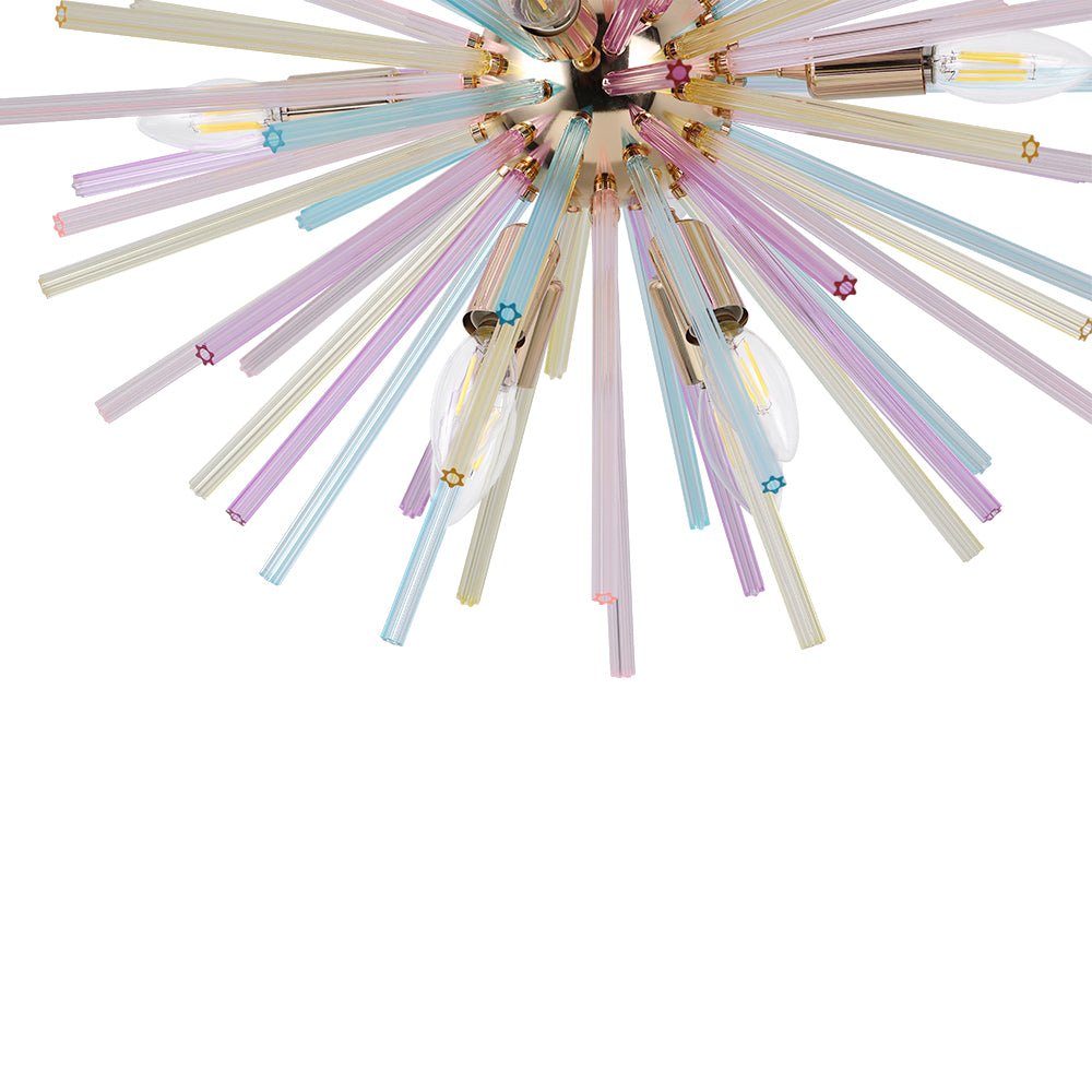 22-Inch Multi-Color Sputnik Ceiling Light with Adjustable 79-Inch Cord Dimmable Brass Fixture for Dining Room Living Room Entryway Modern St | Thomler