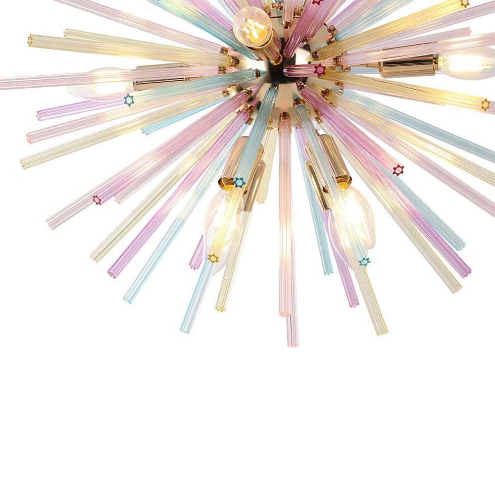 22-Inch Multi-Color Sputnik Ceiling Light with Adjustable 79-Inch Cord Dimmable Brass Fixture for Dining Room Living Room Entryway Modern St | Thomler