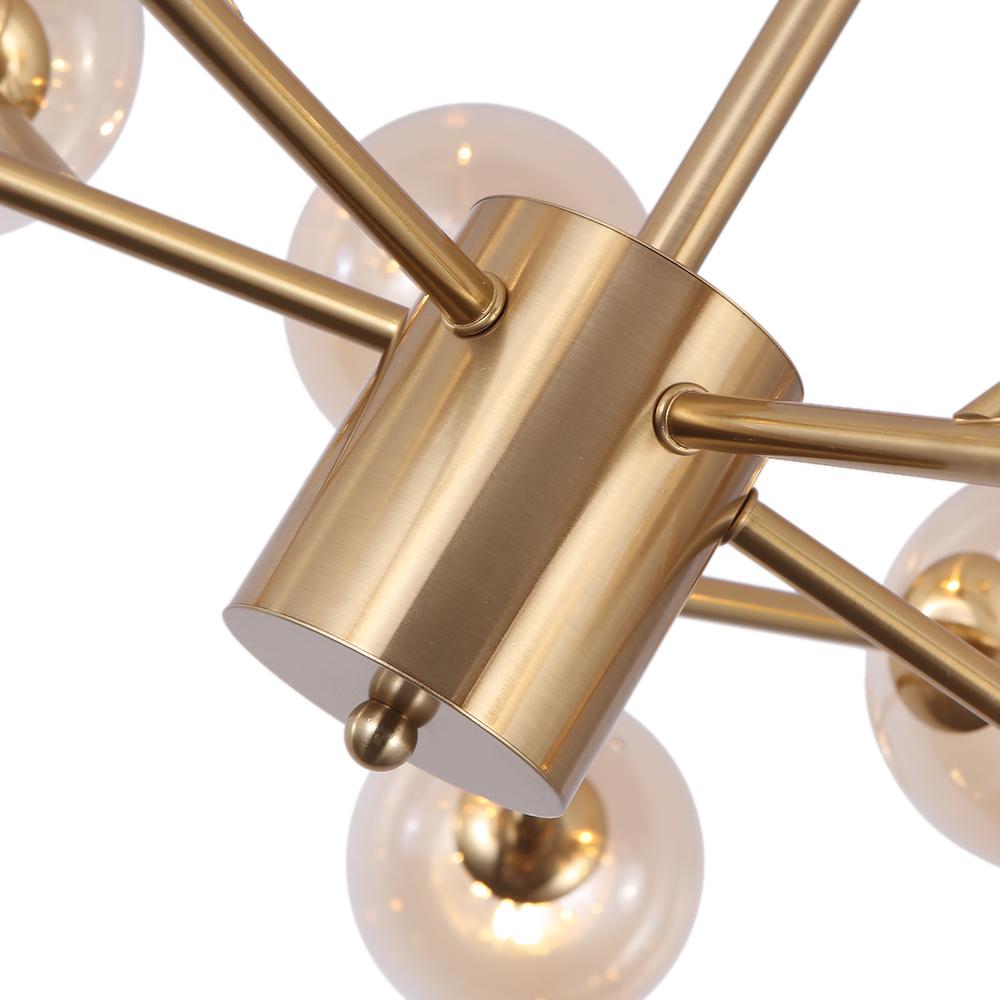 15-Light Linear Glass Globe Fixture for Dining Tables & Islands 44 in Wide Adjustable Dimmable G9 Ceiling Light | Thomler