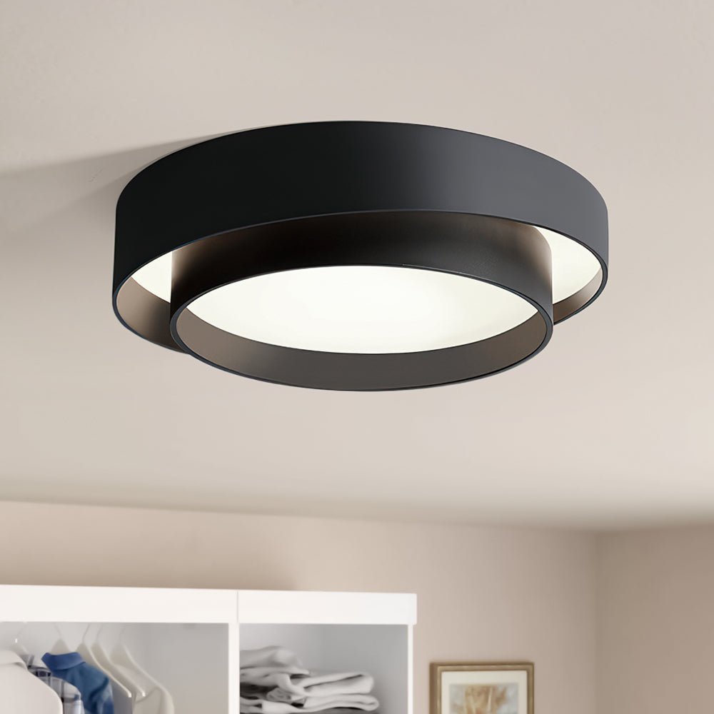 LED Flush Mount Ceiling Light 15 inch Round Metal Low Profile Fixture for Bedrooms Living Rooms Kitchens 1260 Lumens Energy Efficient Contem | Thomler
