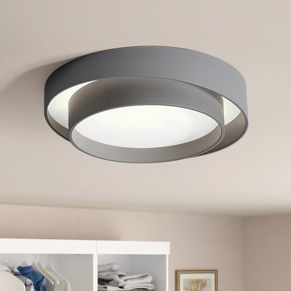 LED Flush Mount Ceiling Light 15 inch Round Metal Low Profile Fixture for Bedrooms Living Rooms Kitchens 1260 Lumens Energy Efficient Contem | Thomler