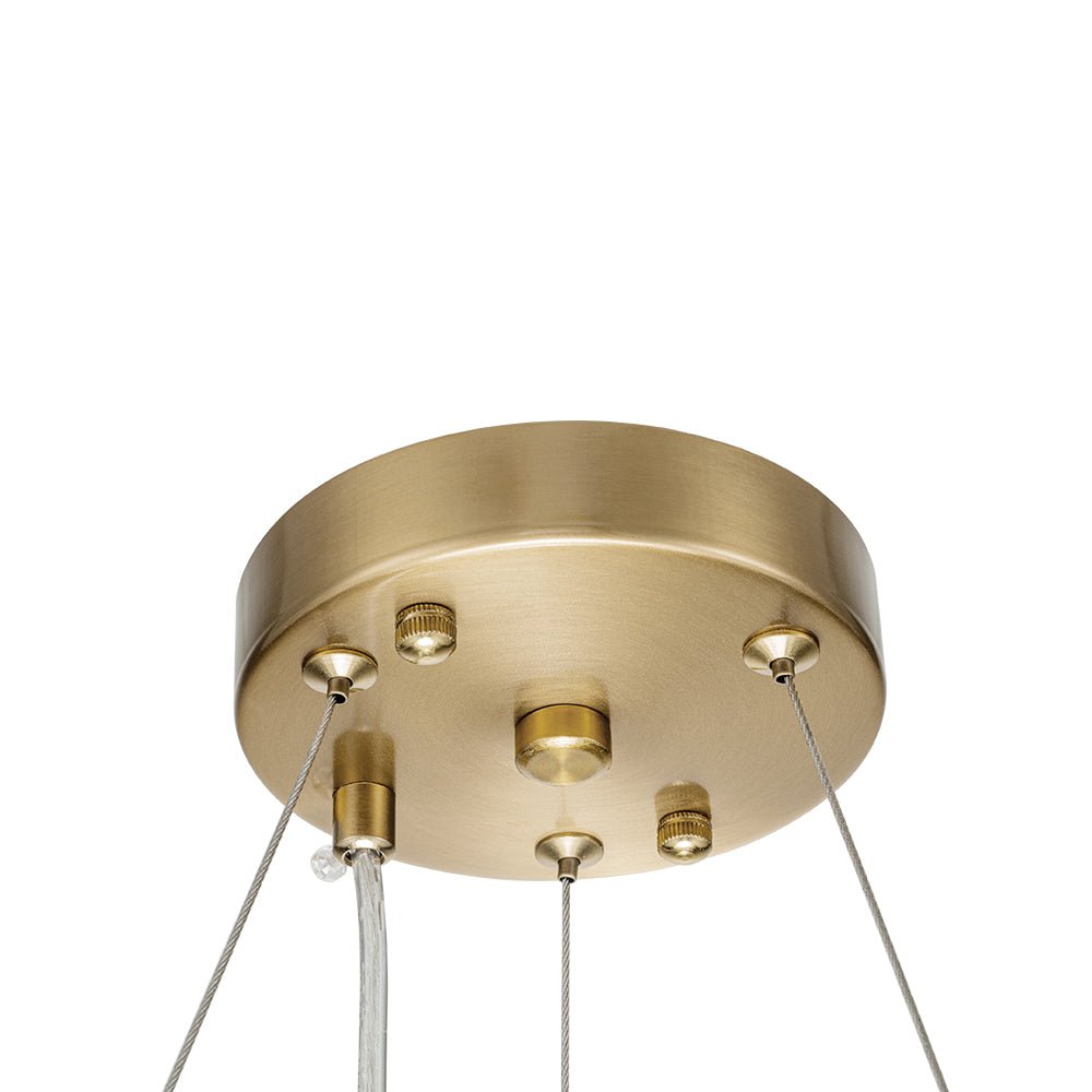 Six-Light Hanging Fixture with Faceted Crystals & Metal Frame for Dining Rooms, Entryways & Living Spaces – Adjustable Height, E14 Base, Gla | Thomler