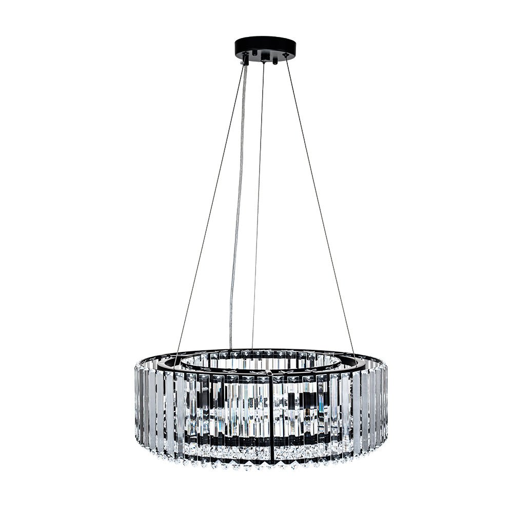 Six-Light Hanging Fixture with Faceted Crystals & Metal Frame for Dining Rooms, Entryways & Living Spaces – Adjustable Height, E14 Base, Gla | Thomler