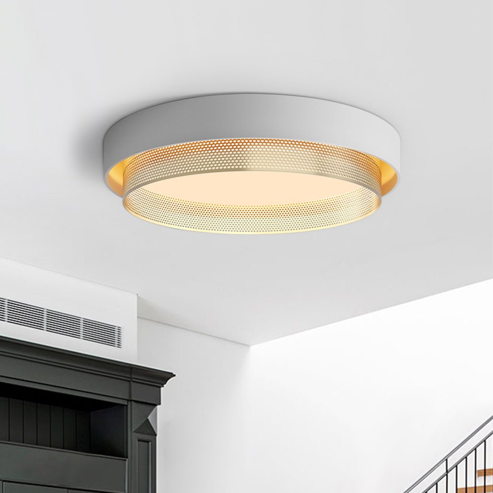 20-Zoll LED-Ring-Deckenleuchte, flache Montage, Metall, Schwarz oder Weiß, für Flur, Schlafzimmer, Wohnzimmer, moderne, flache, runde Leuchte, integriert | Thomler
