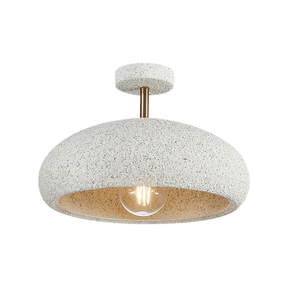 Semi-Flush Mount Dome Light Fixture 14 in Textured Metal Dimmable Overhead Lighting for Bedroom Living Room Kitchen Hallway Low Ceiling Nord | Thomler