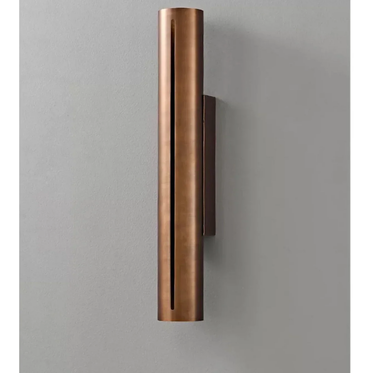 Copper Sconce Bronze Finish 14 in Vertical Slit Warm White Up Down Lighting for Hallways Bedrooms Contemporary Modern Indoor Metal Fixture | Thomler