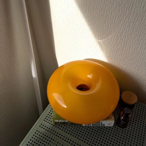 Touch-Activated LED Glass Sconce 10 in Round Orange Ambient Light for Bedroom Living Room Study Modern Energy-Efficient Decorative Fixture | Thomler