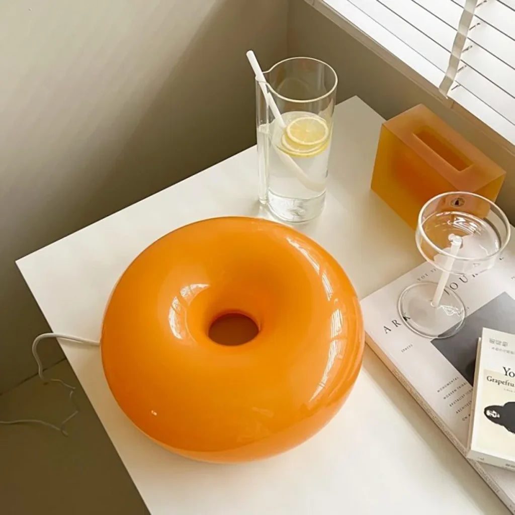 Touch-Activated LED Glass Sconce 10 in Round Orange Ambient Light for Bedroom Living Room Study Modern Energy-Efficient Decorative Fixture | Thomler