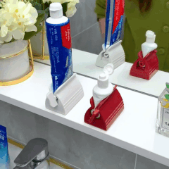 Dubbele tube-uitknijper voor pasta- en crèmeproducten – Afvalvrije dispenser voor badkamer- en toilettafelorganisatie – 2-delige set | Thomler