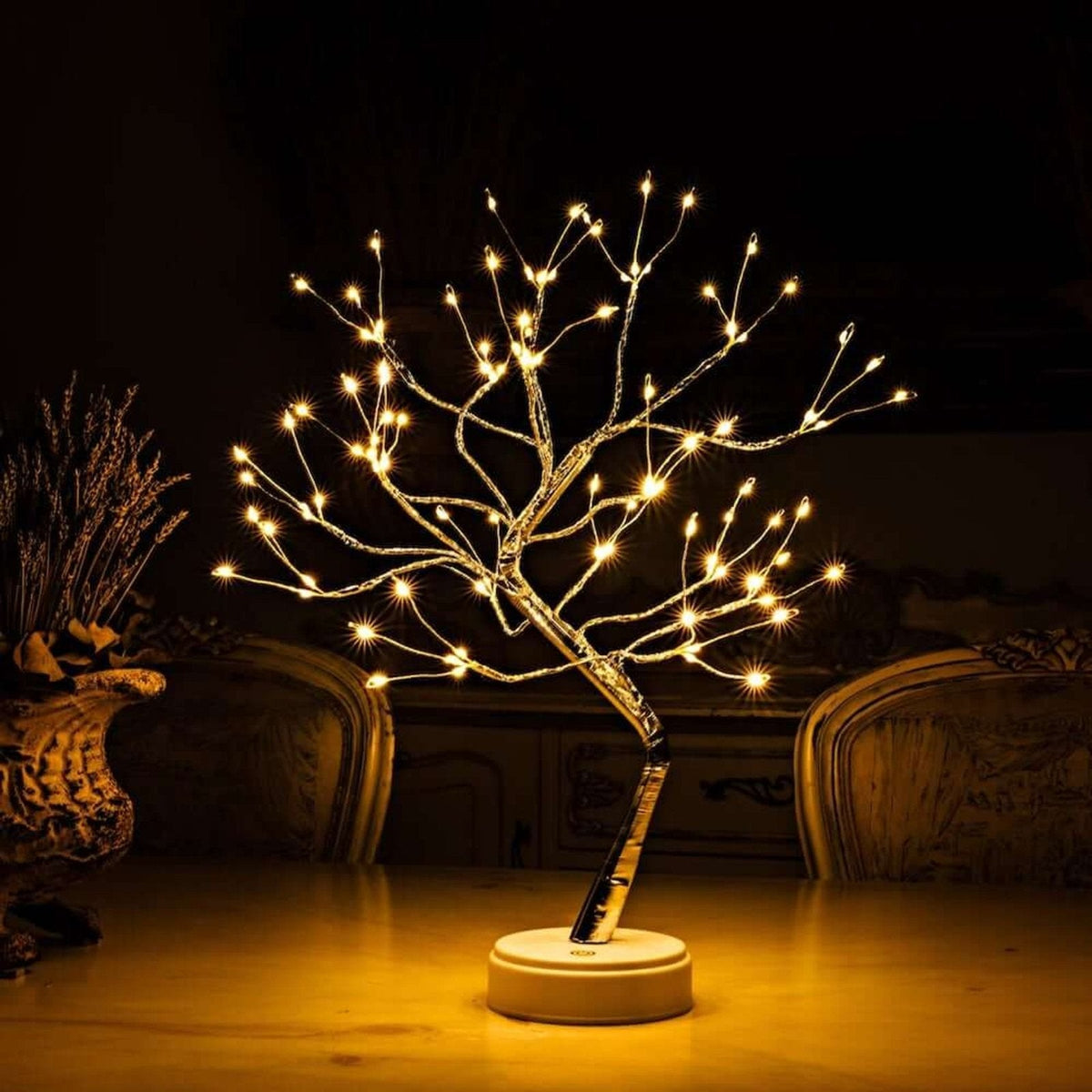 Illuminated Branch Tabletop Accent with LED Glow for Bedroom, Living Room & Bedside Decor | Battery or USB Powered | Thomler