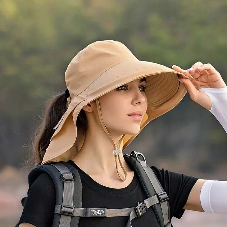 Wide Brim Sun Hat with UPF Fabric for Outdoor Adventures – Adjustable Chin Strap & Breathable Design