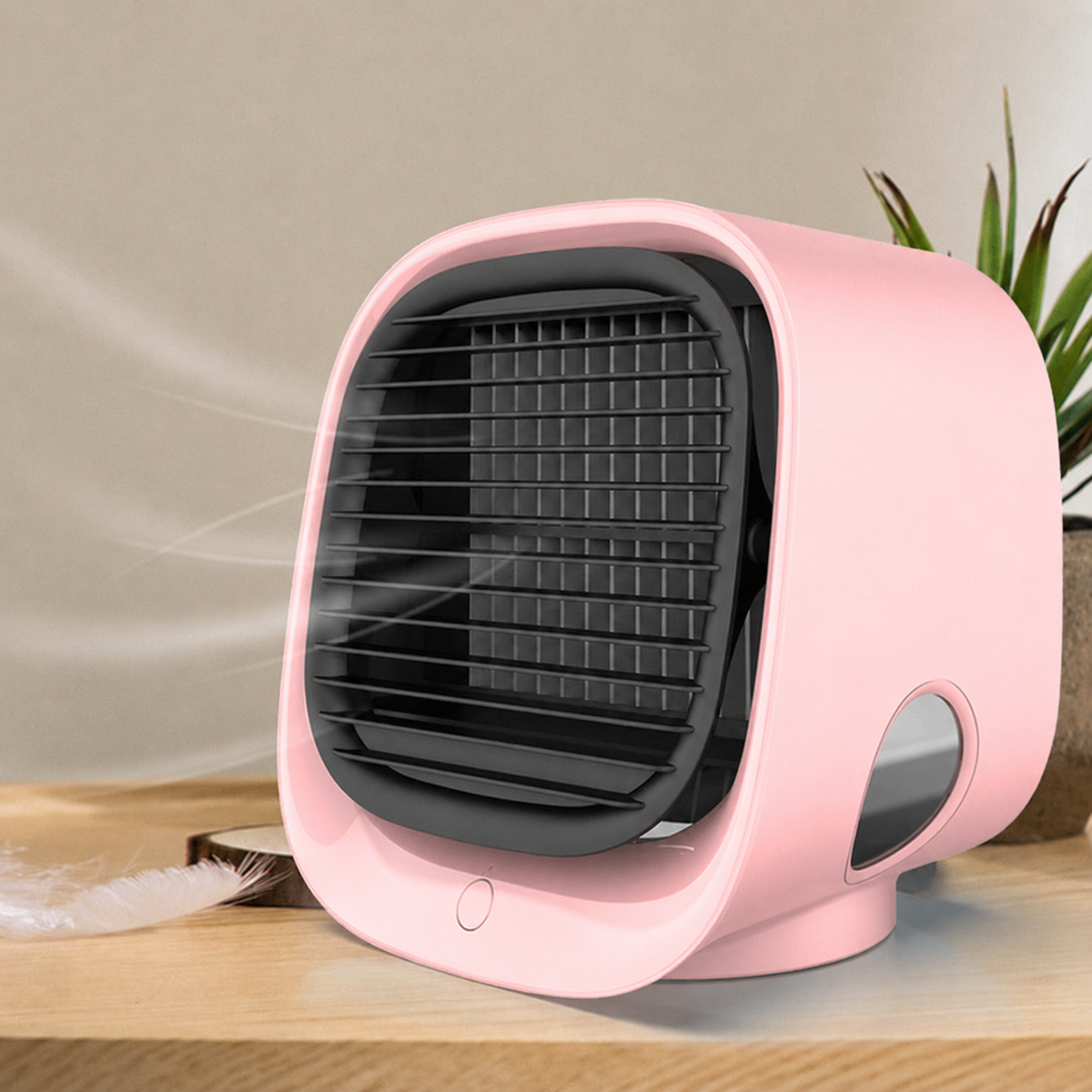 Draagbare desktop-luchtkoeler en luchtbevochtiger met ledverlichting voor thuis, kantoor, slaapkamer | USB-gevoede persoonlijke aircooler | Stille mini-koeler