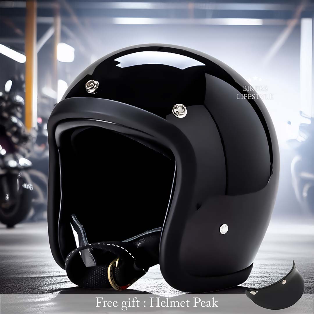 Half-shell retro motorhelm, DOT ECE-goedgekeurd, open-face cruiser-helm voor heren en dames, geschikt voor streetbikes, choppers, bobbers en scooters