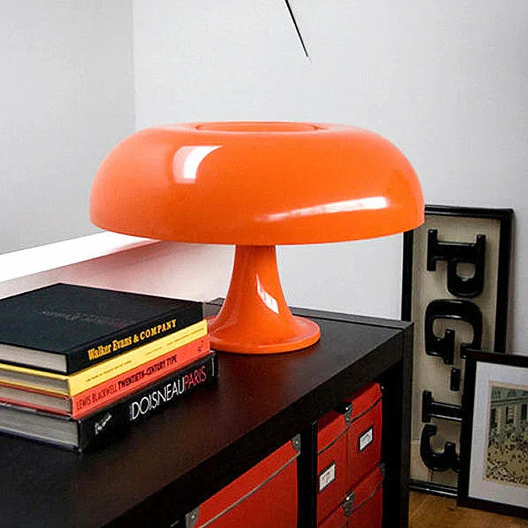Paddenstoel Nachtkastlamp 28 cm hoog oranje accentlamp voor slaapkamer bureau bedleeslamp modern retro koepelvorm zachte gloed kleine ruimte L | Thomler