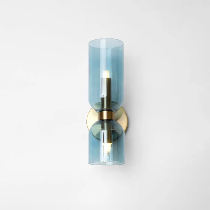 Dual-Shade Glass Sconce 16.5 inches White Iron Wall Light for Bedrooms Hallways Living Rooms Modern Accent Lighting E12 Base Ambient Fixture | Thomler