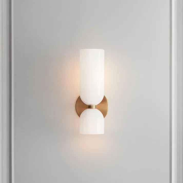 Porcelain Sconce Light Fixture 16 Inch Height Pivoting Arm for Bedroom Hallway Living Room Reading Nook Contemporary White Gray Blue Clear | Thomler