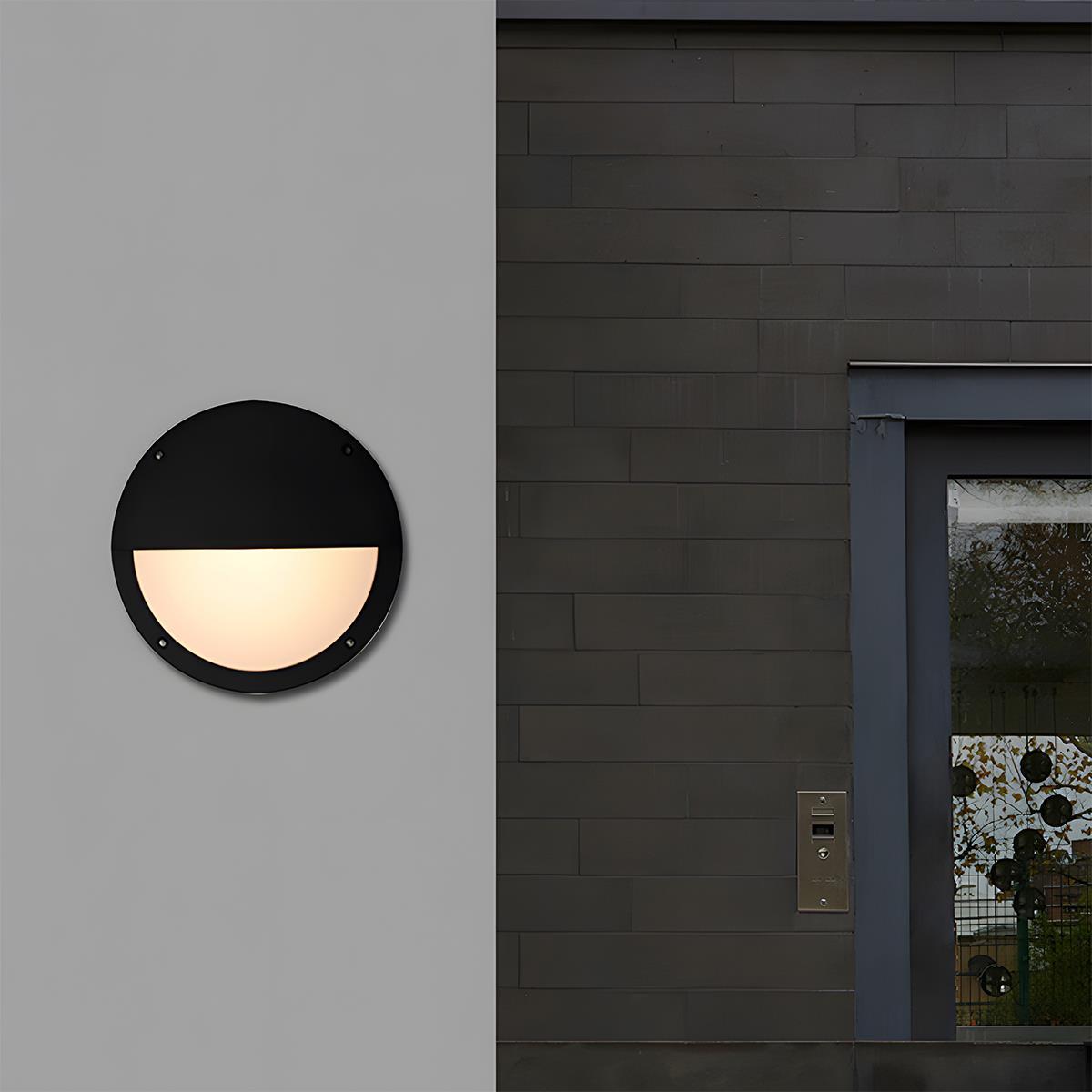 Wetterfeste LED-Wandleuchte für den Außenbereich, rund, 28 cm, 3000K, sanftes Licht, für Eingangsbereiche, Gärten, Terrassen, Wege, architektonische Akzente, Aluminium, IP65-zertifiziert, M
