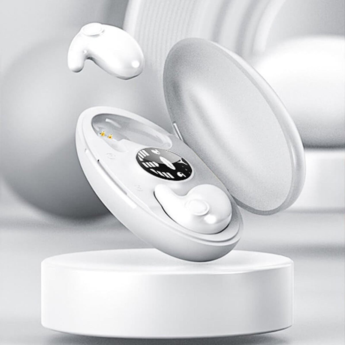 Auriculares inalámbricos Bluetooth con cancelación activa de ruido, diseño ultrafino para dormir y 24 horas de reproducción