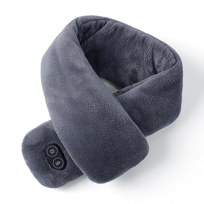 Heated Neck Wrap with Plush Fleece and Vibration Massage for Women
