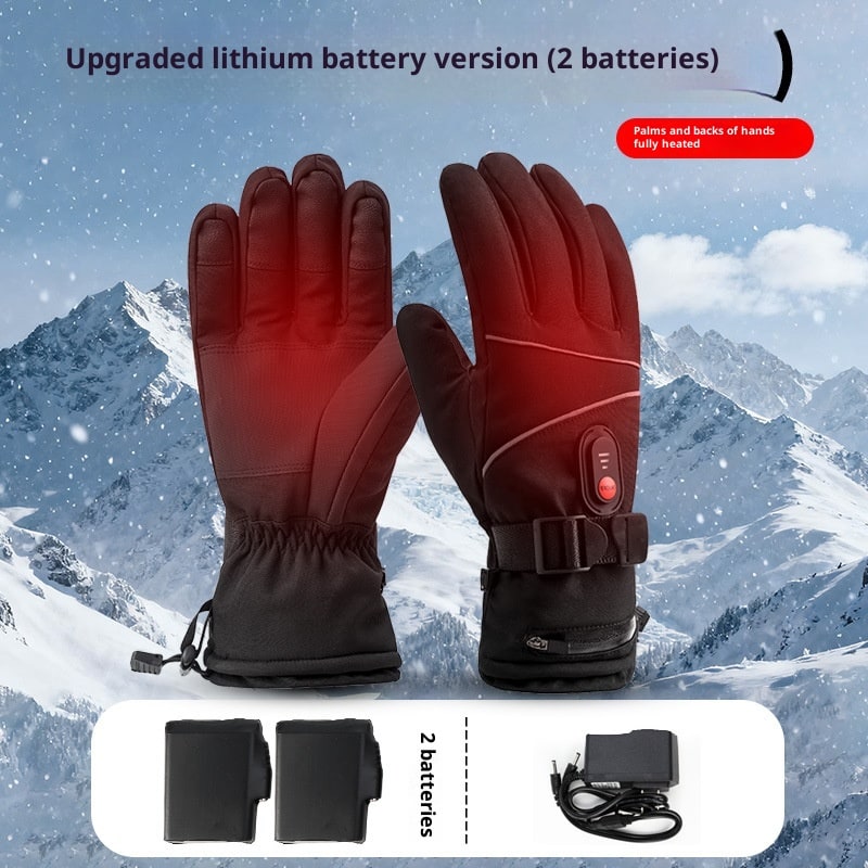 Battery-Powered Heated Gloves for Women – Weatherproof Winter Hand Warmers with Grip Palm & Adjustable Wrist Strap