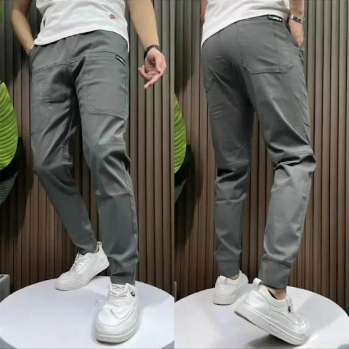 Stretch-Cargojeans mit sechs Taschen und schmaler, flexibler Passform