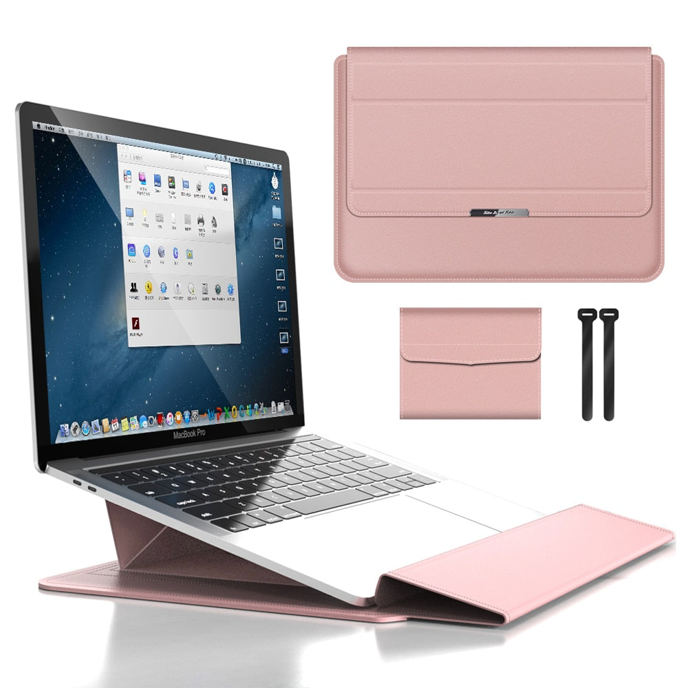 Convertible Notebook Case with Adjustable Angle Riser 11-16 Inch Slim Carrying Pouch Workspace Organizer for Remote Workers Students | Thomler