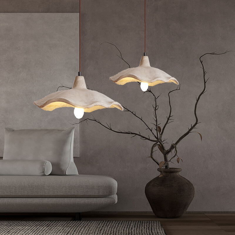 Industriële betonnen hanglamp 10 inch in geel, plafondhanger, bedraad, E26-fitting, verstelbaar snoer, voor keuken, eetkamer, slaapkamer, hal | Thomler