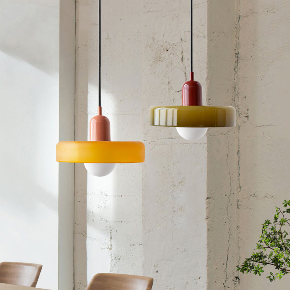 Glas-Hängeleuchte mit verstellbarem Kabel & warmem Licht – moderne geometrische Pendelleuchte für Esszimmer- & Wohnzimmerdekoration