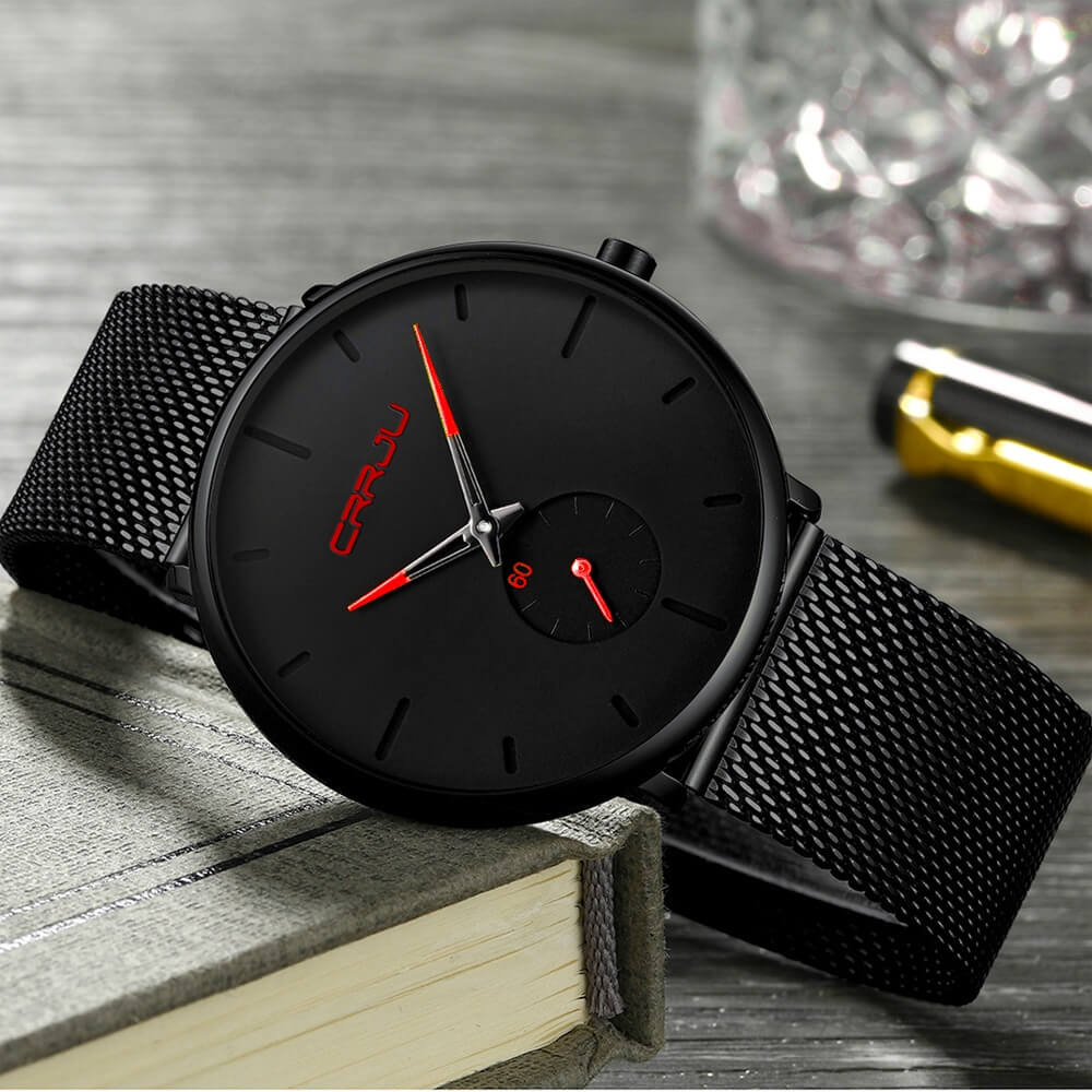 Men's Minimalist Quartz Wristwatch with Hardlex Crystal & Water Resistance for Business Casual Everyday Wear