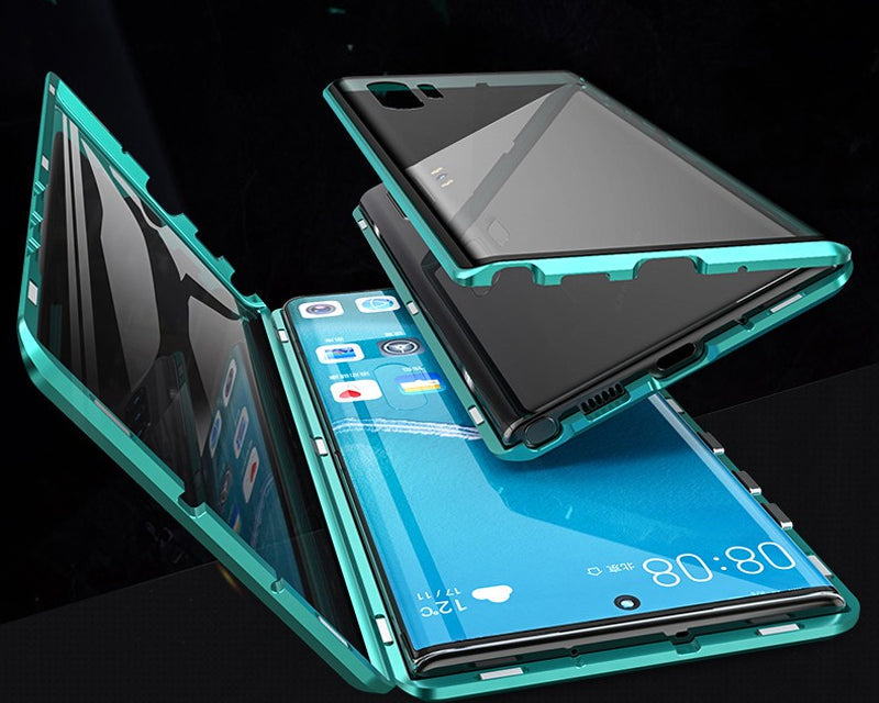 Magnetisch gehard glazen telefoonhoesje voor Samsung Galaxy met dubbelzijdige bescherming en zelfsluitende vergrendeling