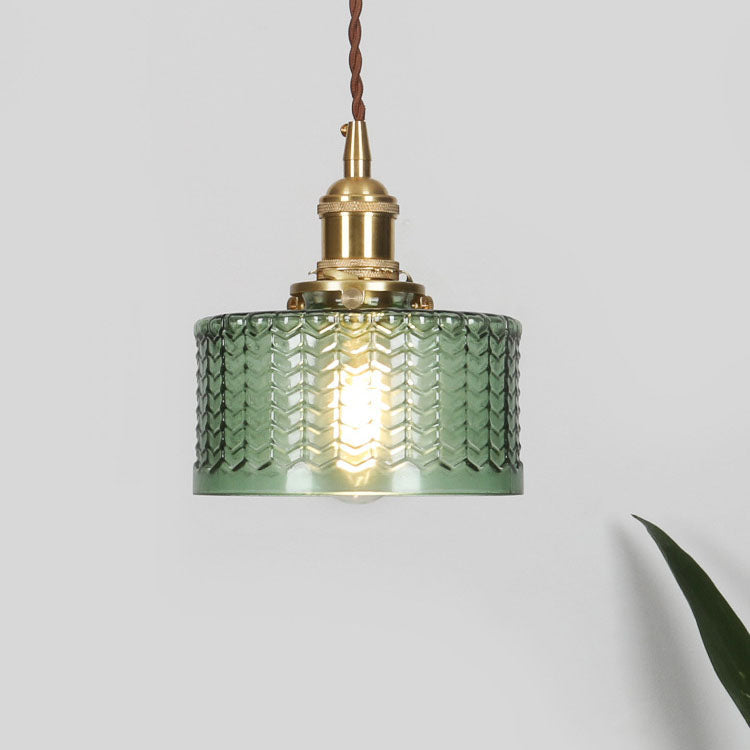 Glazen hanglamp met koperen accent 6 inch transparant modern E26-fitting bedraad verstelbare lengte voor keuken eetkamer hal | Thomler