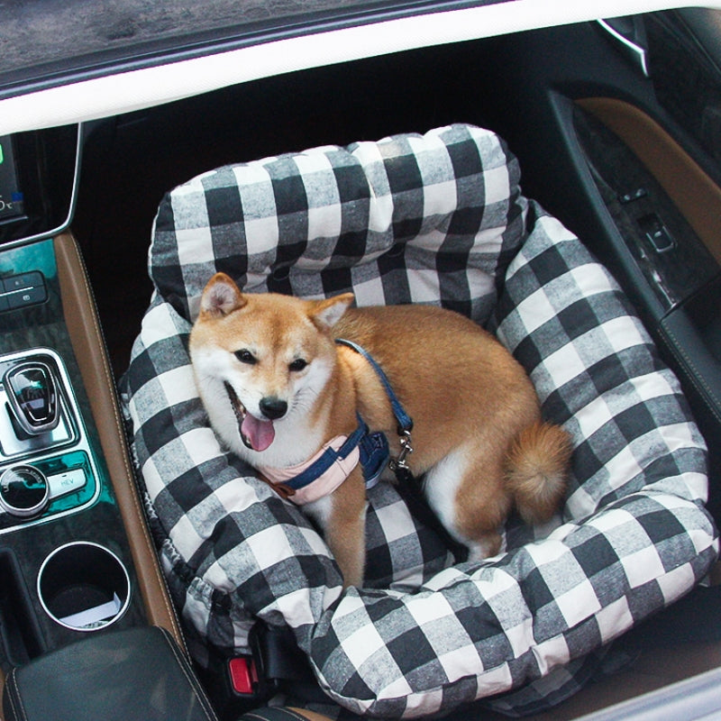 Asiento elevador para perros grandes – Transportín de viaje portátil con correa para el hombro, cojín de algodón lavable para SUV, camioneta y sedán – Seguro