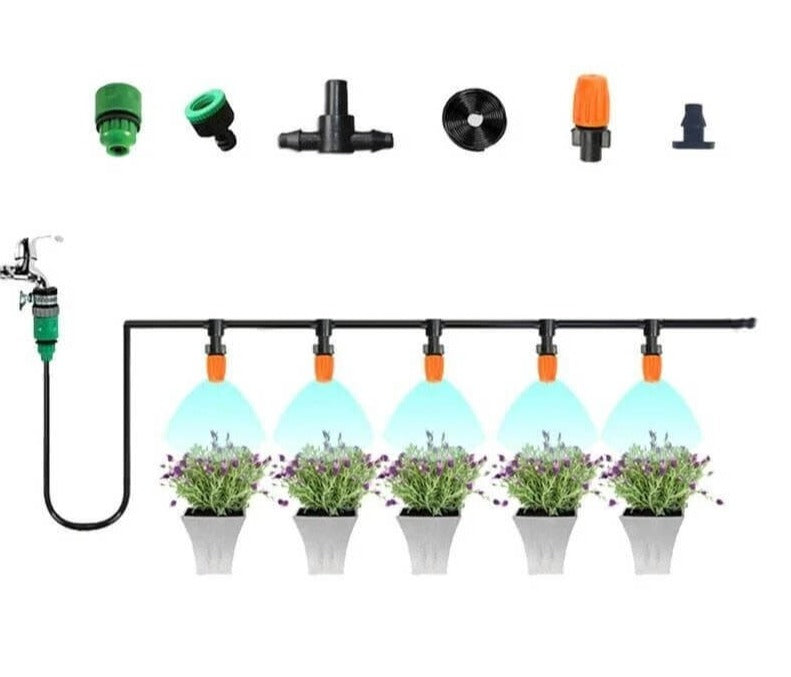 Automatic Garden Watering Kit with Adjustable Spray Nozzles for Vegetable Beds, Greenhouses & Flowerbeds | Thomler