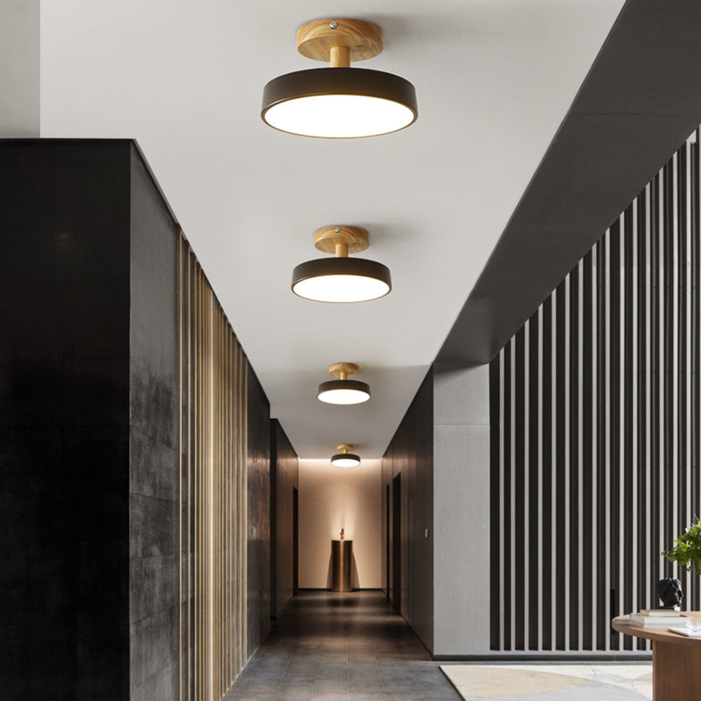 12W LED-Deckenleuchte in Holz- & Grün-Optik für Schlafzimmer, Flur & kleine Räume, modernes skandinavisches Design, Deckenlampe 3–10 m² | Thomler