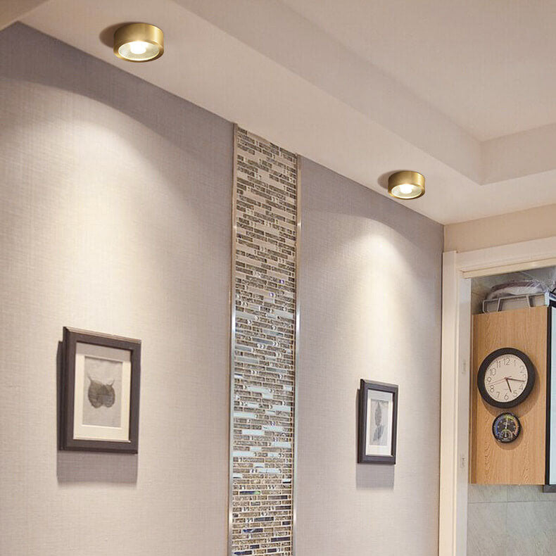 Recessed LED Ceiling Light Copper Finish 5 in Round Ultra Low Profile for Bedroom Entryway Kitchen | Thomler