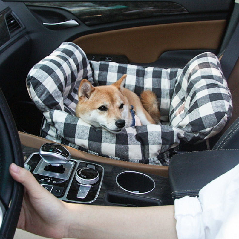 Asiento elevador para perros grandes – Transportín de viaje portátil con correa para el hombro, cojín de algodón lavable para SUV, camioneta y sedán – Seguro