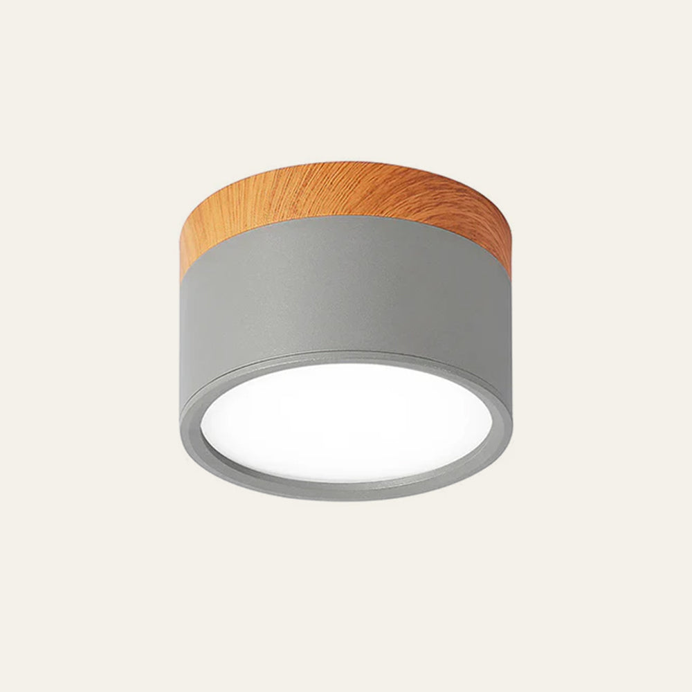 Compact LED Flush Mount Ceiling Light Fixture Wood & Metal Accent for Entryway Hallway Bedroom Kitchen 5W 7W Surface Mount Minimalist Modern | Thomler
