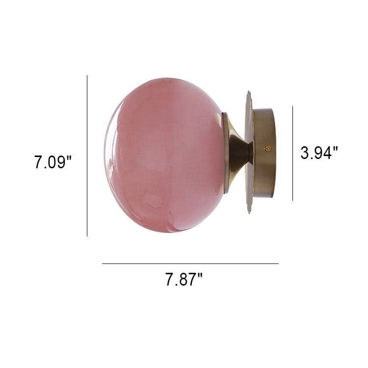 Metal & Glass Sconce Fixture 7 in Pink Beige White E26 Socket for Bedroom Office Hallway Ambient Task Lighting | Thomler