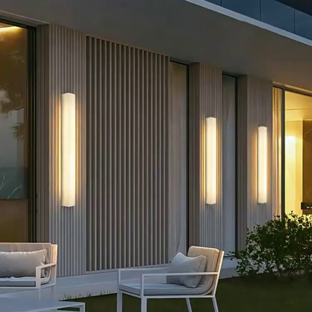 Outdoor LED Sconce Resin Vertical Design 24 in Weatherproof Patio Entry Porch Fixture Modern Exterior Lighting for Home Walkways | Thomler