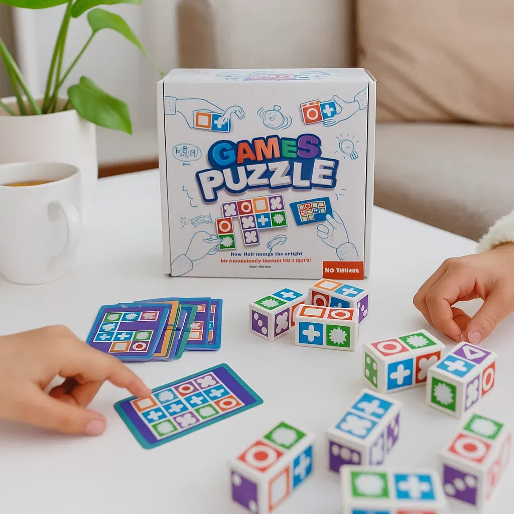 Juego de rompecabezas de combinación rápida para niños y adultos de 7 años en adelante | Desafío de mesa sin pantallas para 1-4 jugadores | Juego de estrategia portátil de tamaño viaje | Thomler